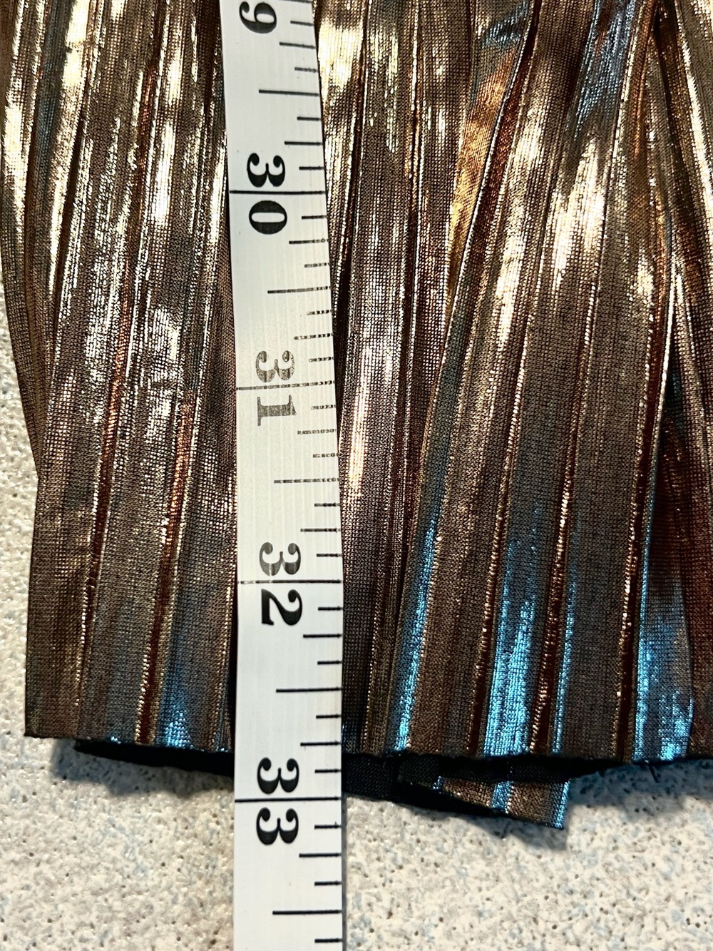 By Together, Metallic Pleated Wide Leg Palazzo Pants True Gold Cocktail,Size S - Picture 8 of 8